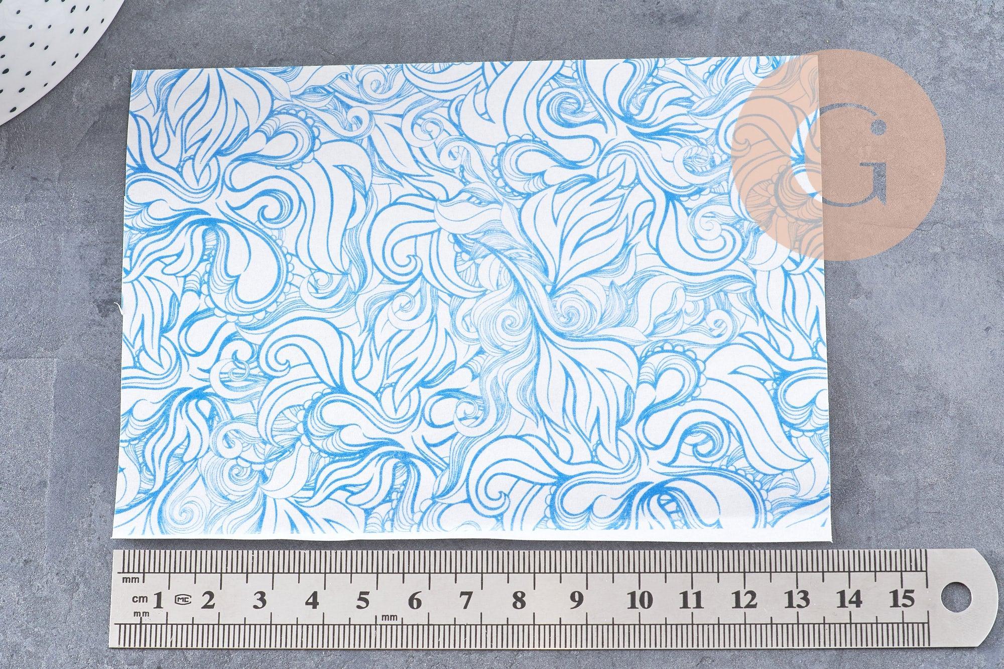 Gingerlily Pâte polymère feuille transfert vagues bleues G10790