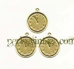 Gingerlily Pendentif montre laiton doré collier vintage