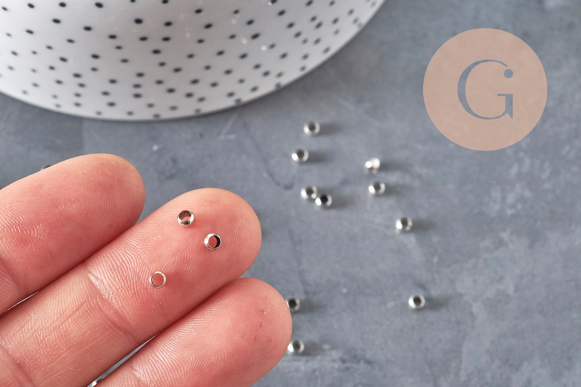 Gingerlily G11207 perles à écraser laiton argenté 3mm 2g