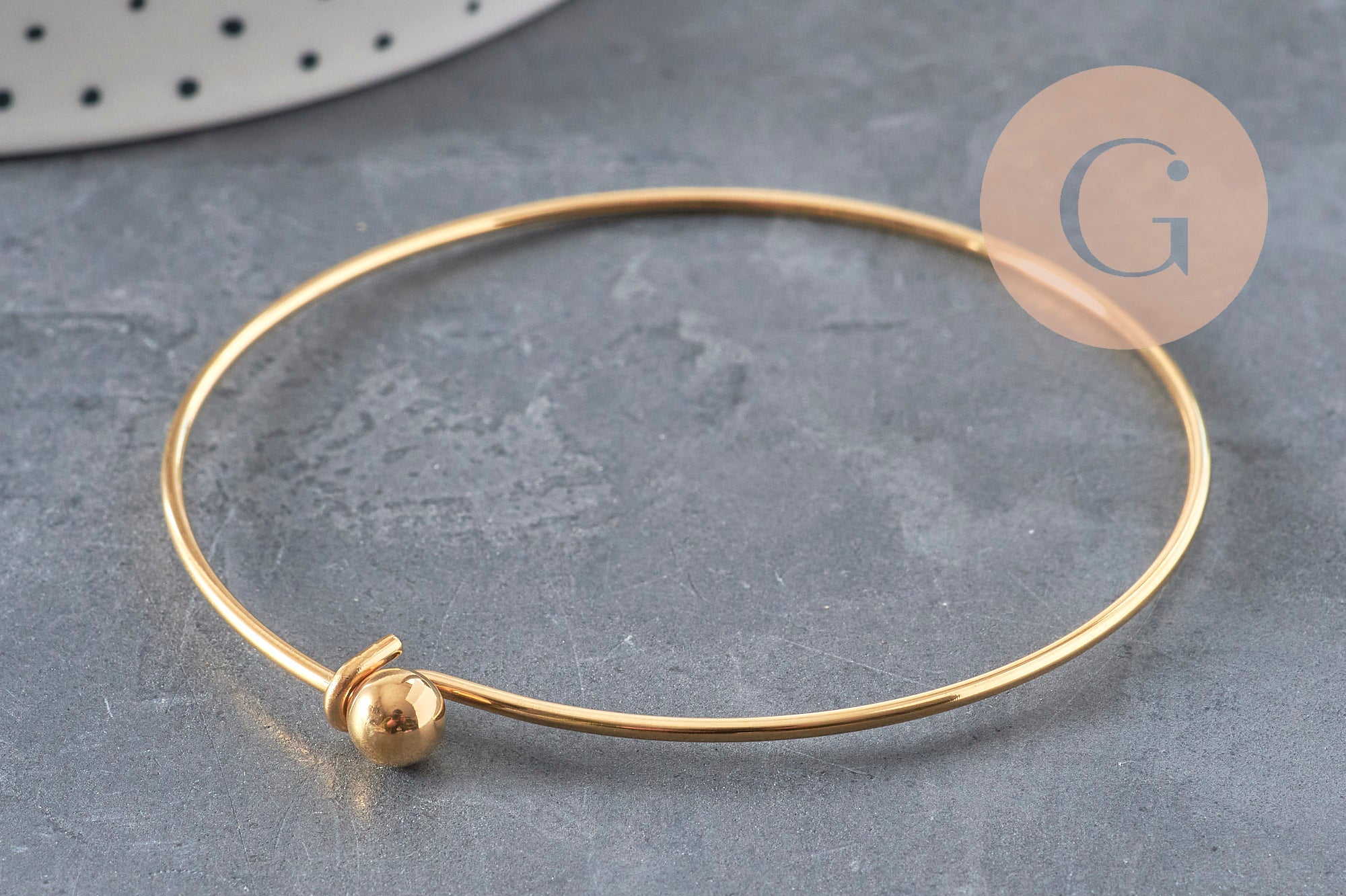 Gingerlily Accessoires G11264 bracelet jonc doré boule 62mm