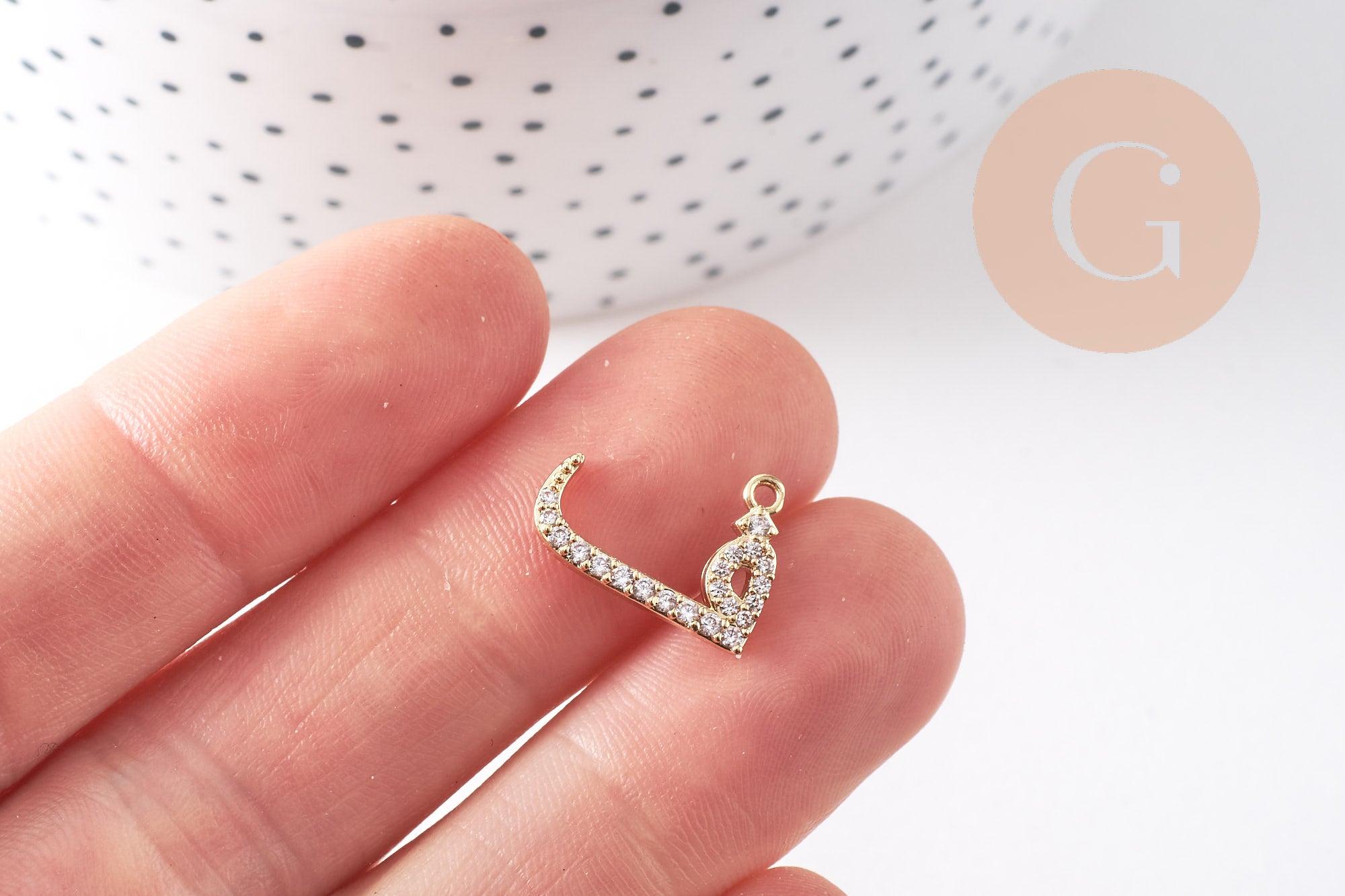 Gingerlily pendentif lettre arabe cristal 18K x1