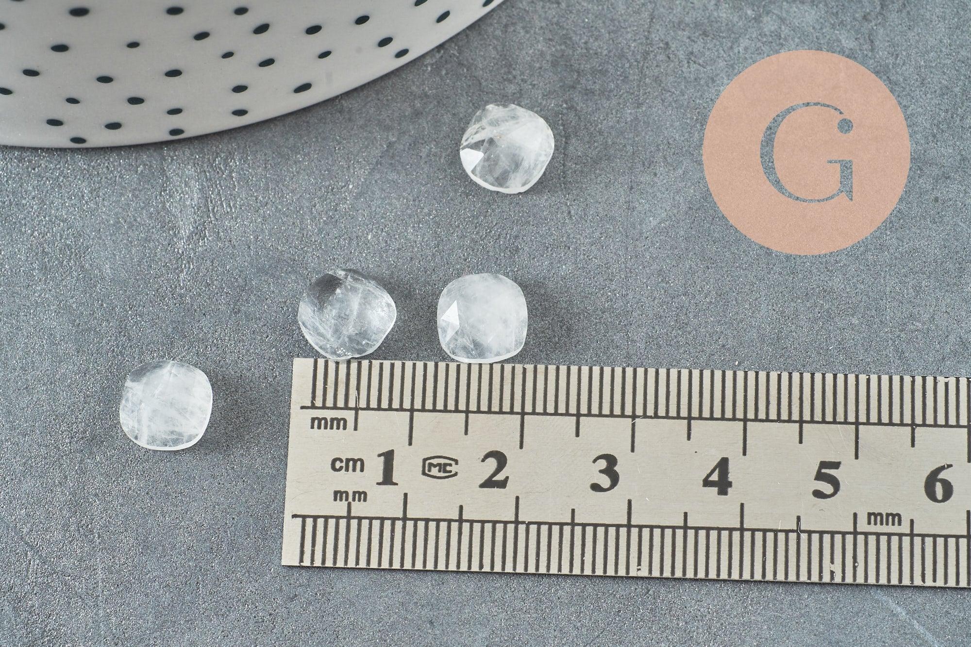 Gingerlily Perles cabochon carré cristal de roche 8x8mm x1