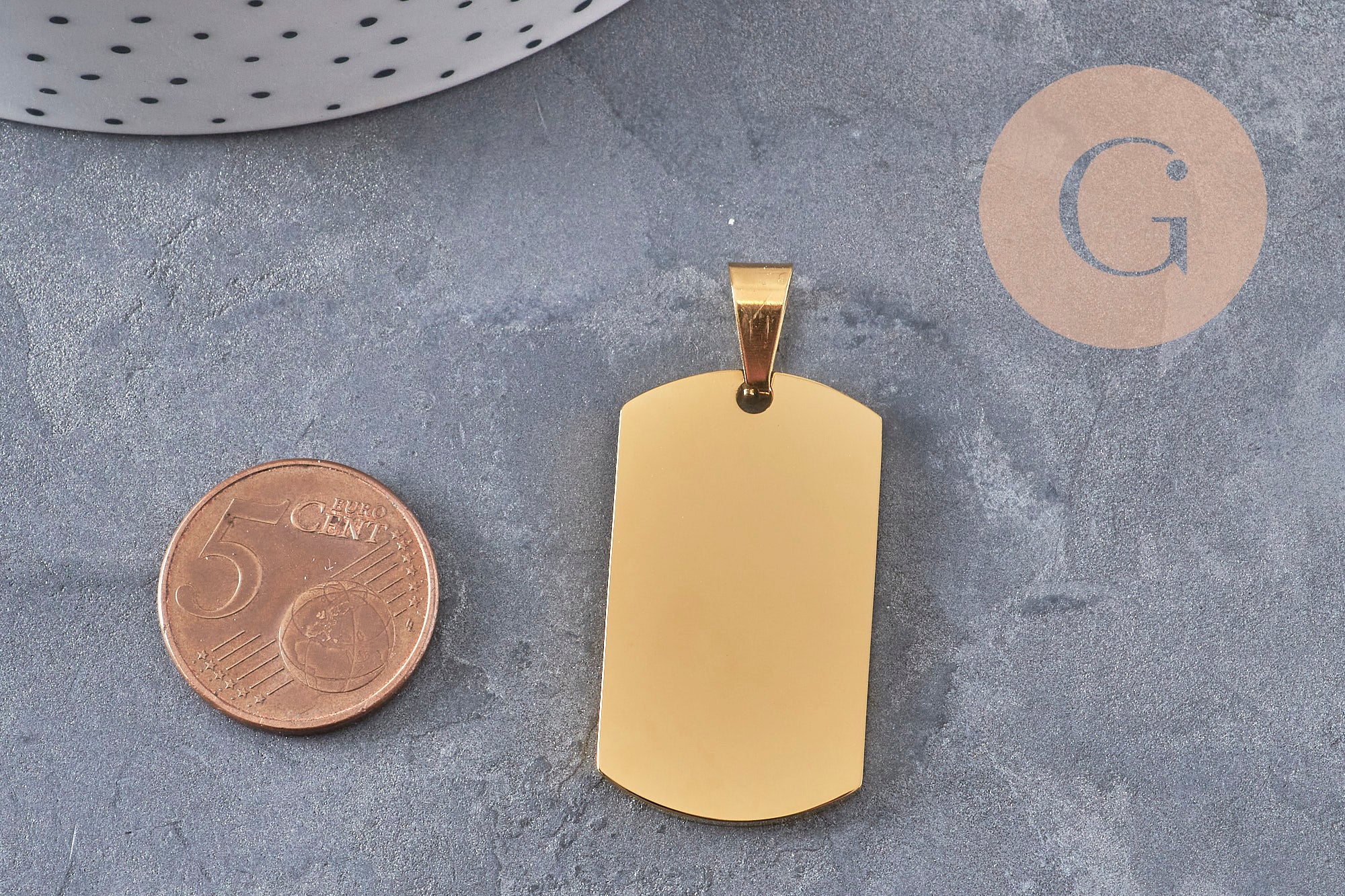 Gingerlily Pendentifs rectangle G10970 médaille doré à graver