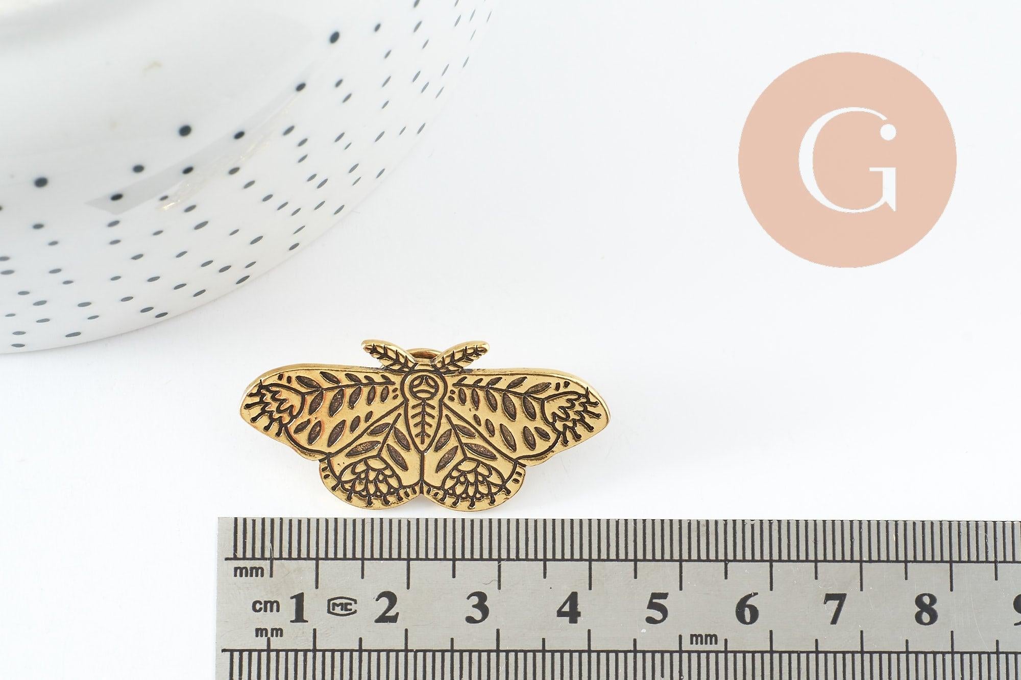 Gingerlily Broches papillon G9787 broche acier doré 41mm