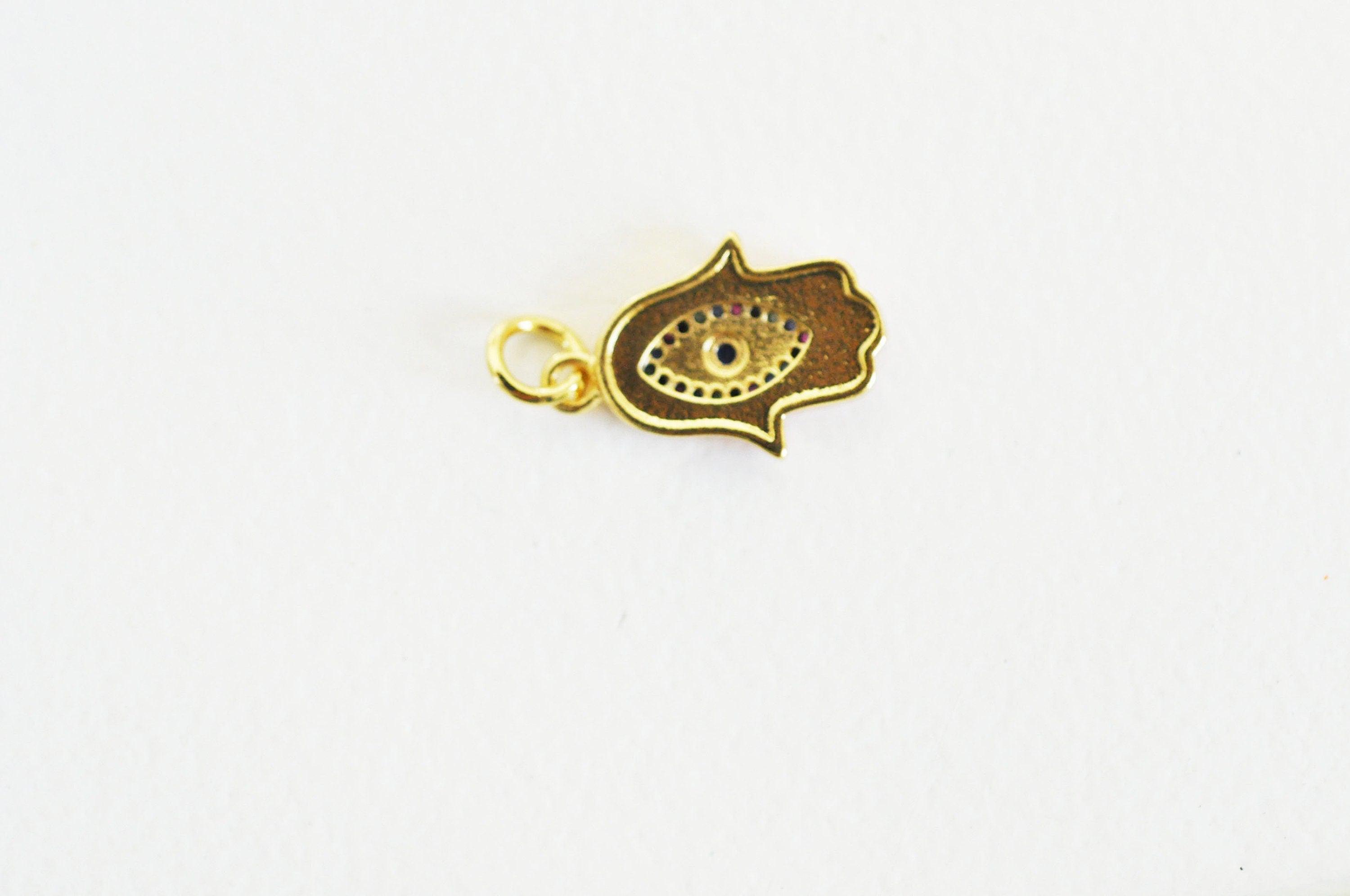 Gingerlily Pendentifs G4804 breloque main fatma laiton doré noir