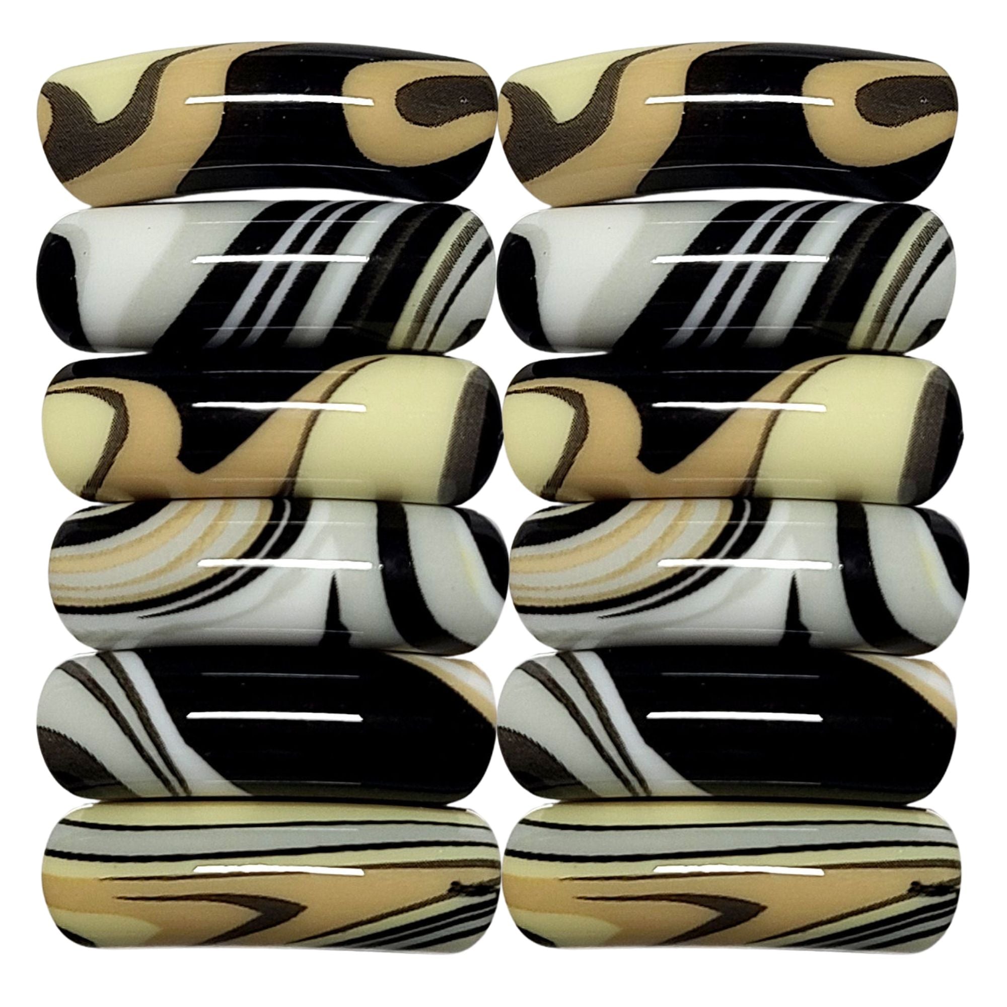 ARTSHOP Tubes DESIGN 1009 perle tube ondulé 12mm noir x1