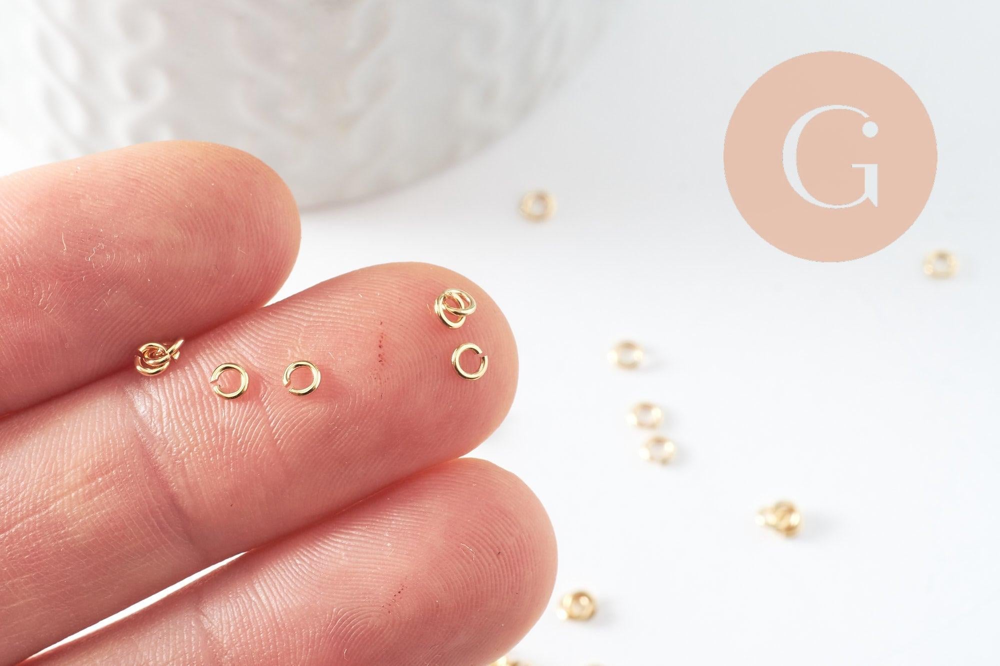 Gingerlily Perles Anneaux ouverts laiton doré 24K 3 mm x50
