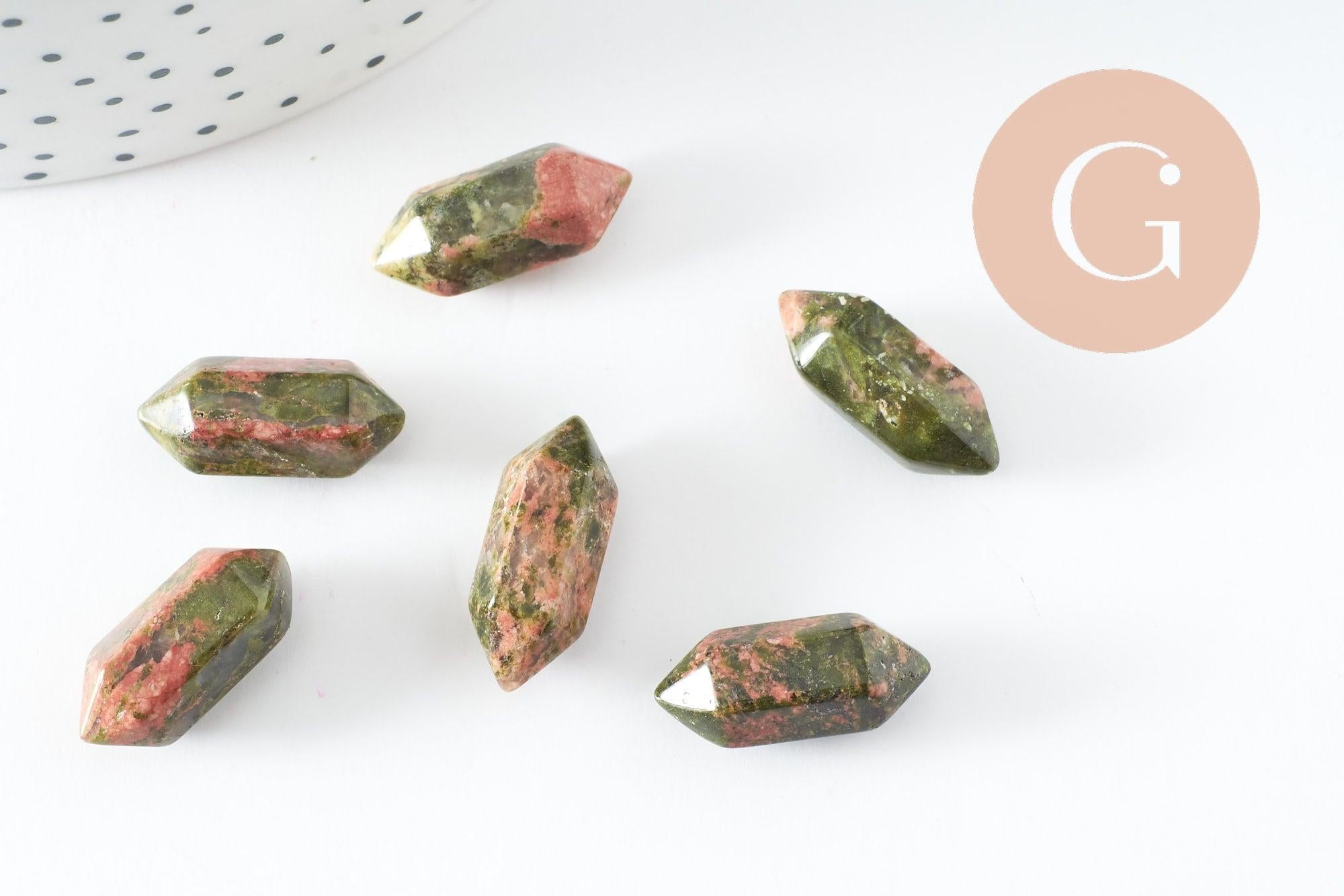 Gingerlily Pointe unakite G9718 pierre naturelle 18mm x1