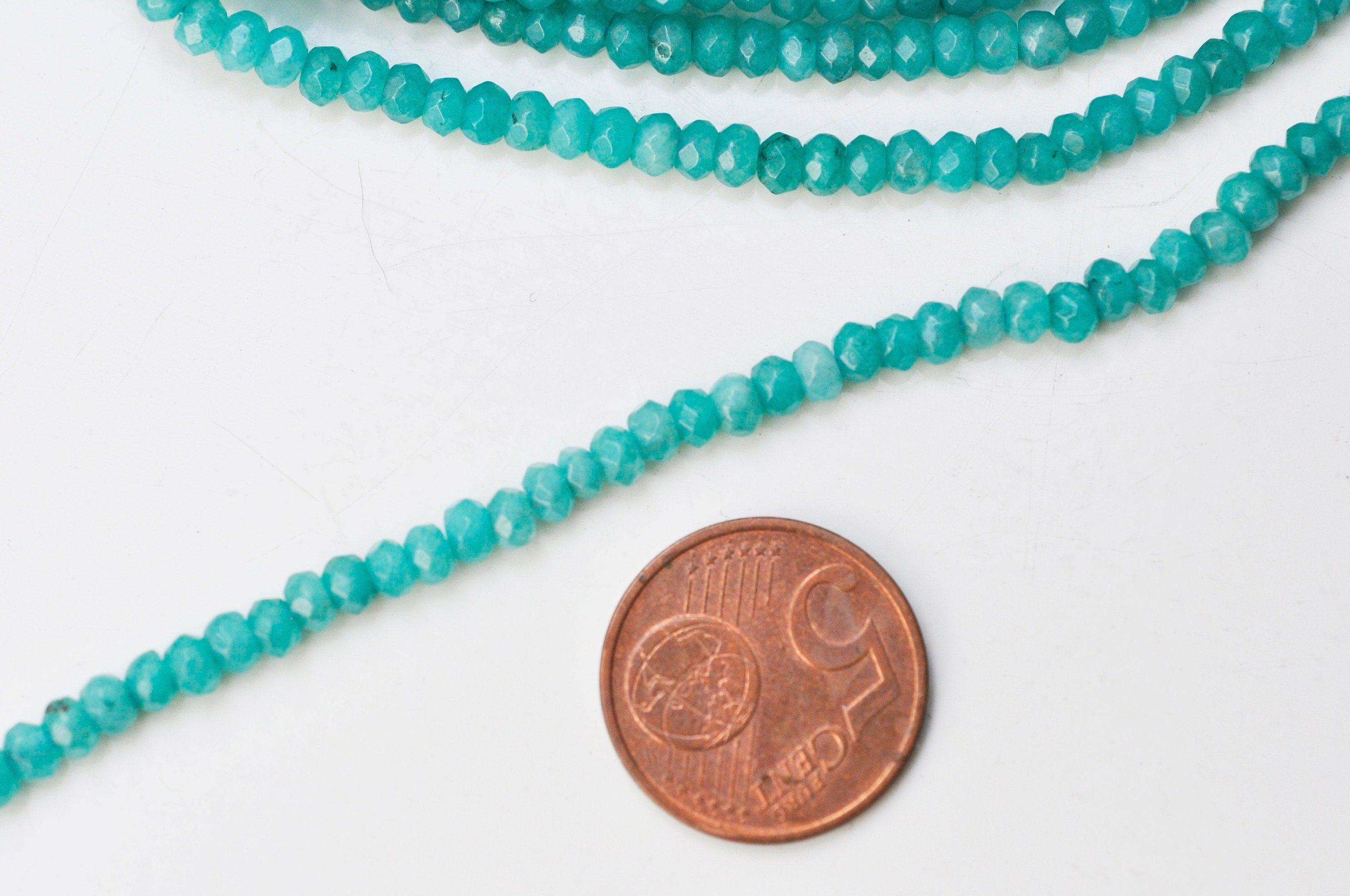 Gingerlily perles abacus jade turquoise 4x2mm fil 38cm