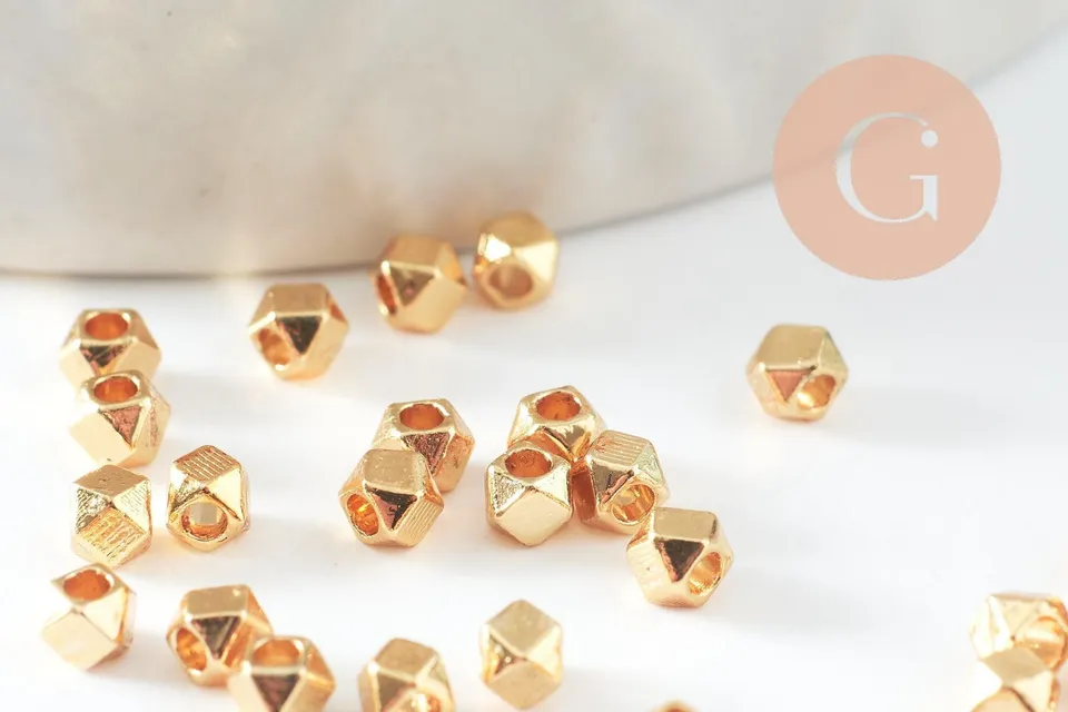 Gingerlily perles intercalaires zamac doré 2.5mm x50