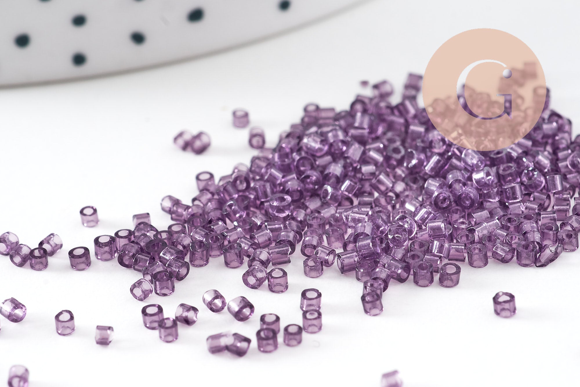 Gingerlily Tube G10925 Perles Rocaille Violet 1,5 mm Sachet 8 g
