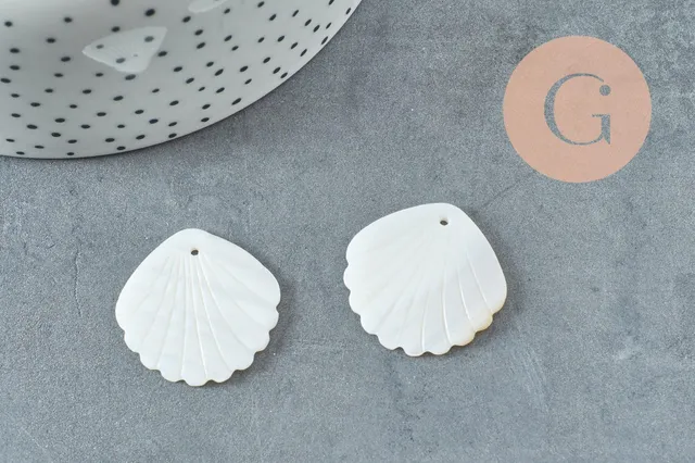 Gingerlily Pendentifs Pendentif coquillage nacre 35mm x2