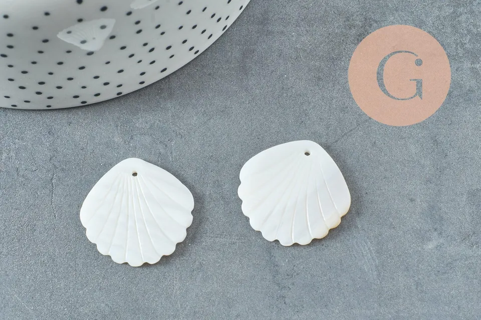 Gingerlily Pendentifs Pendentif coquillage nacre 35mm x2