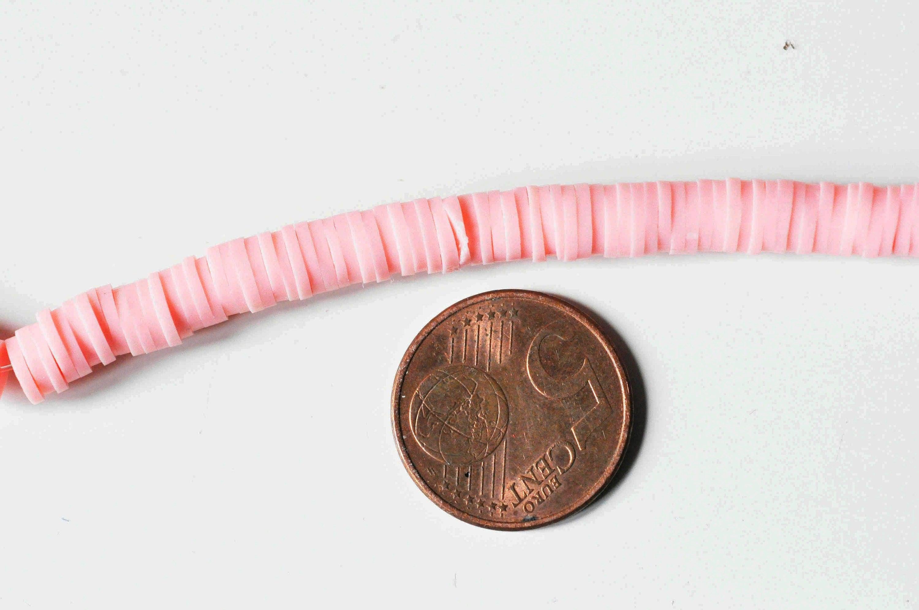 Gingerlily Perles DIY G4422 perle heishi polymère rose clair 6mm