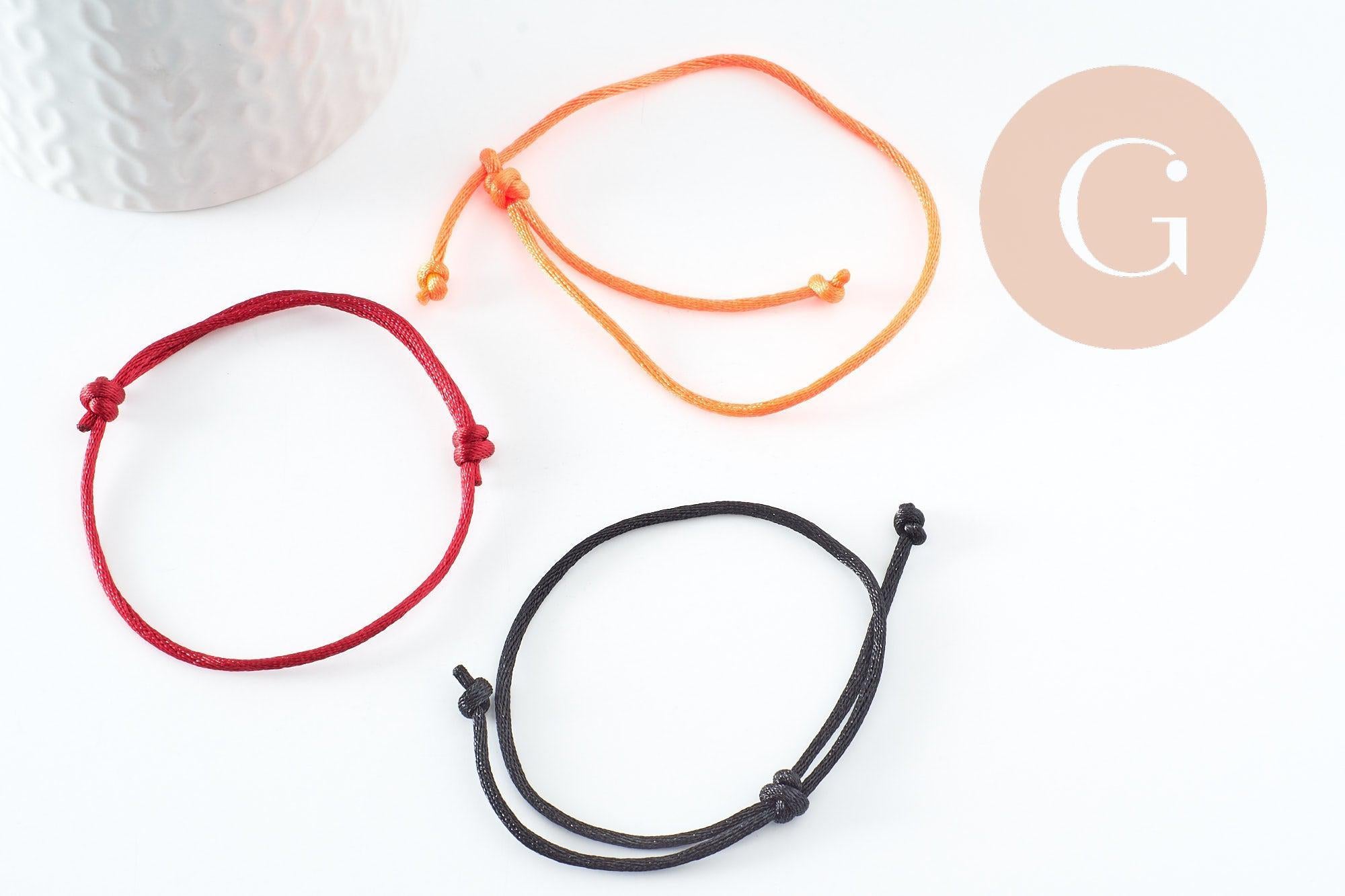 Gingerlily Bijoux personnalisés G9424 bracelet cordon noir 1-17cm