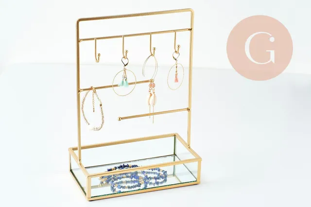 Gingerlily Présentoir à bijoux fer doré miroir G9395 x1