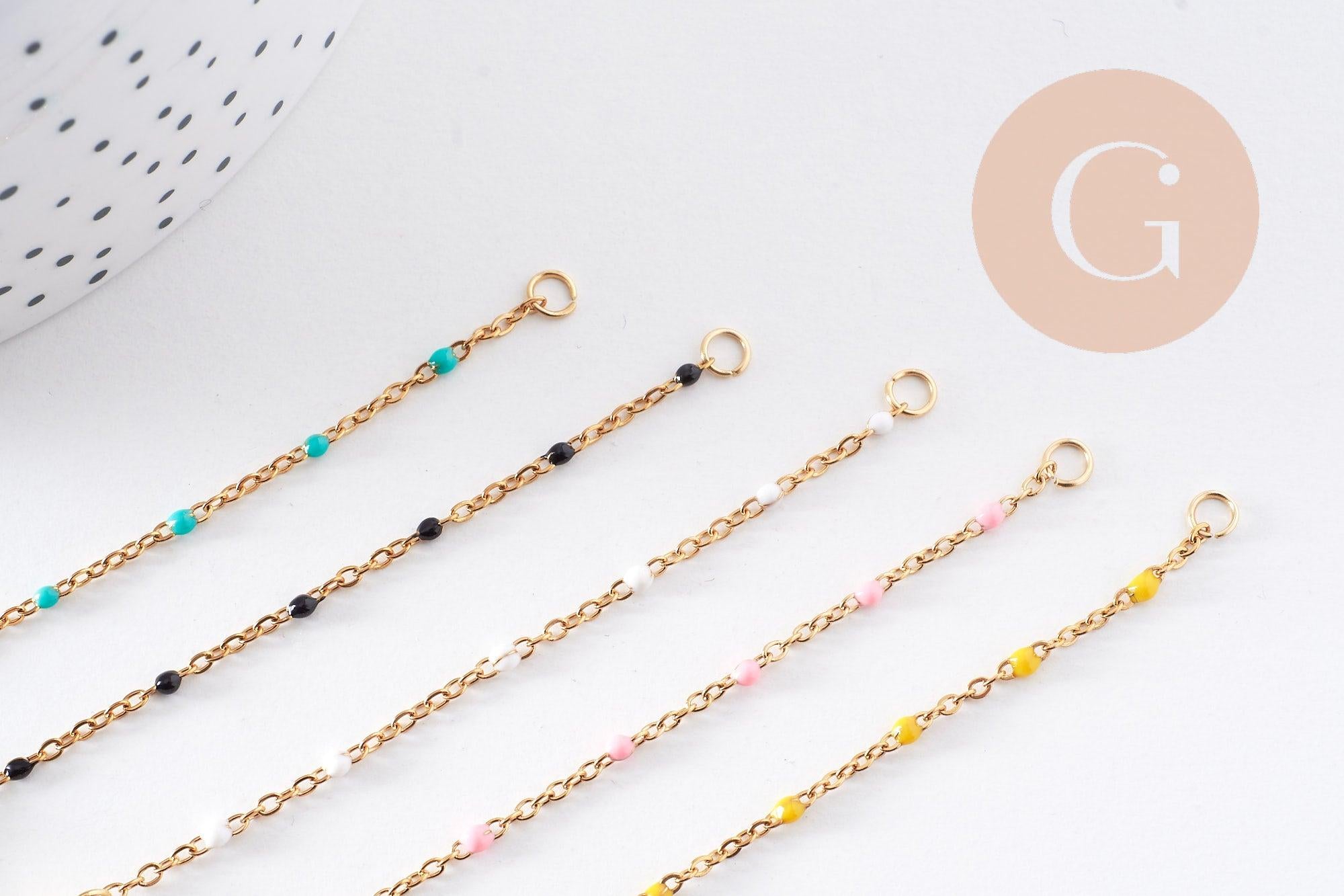 Gingerlily Perles G10239 base bracelet acier doré jaune 16,5cm x1