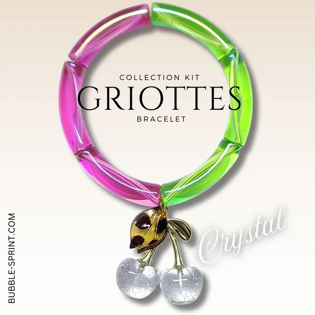 ARTSHOP Bijoux en KITS bracelet Griottes crystal kit cerise complet