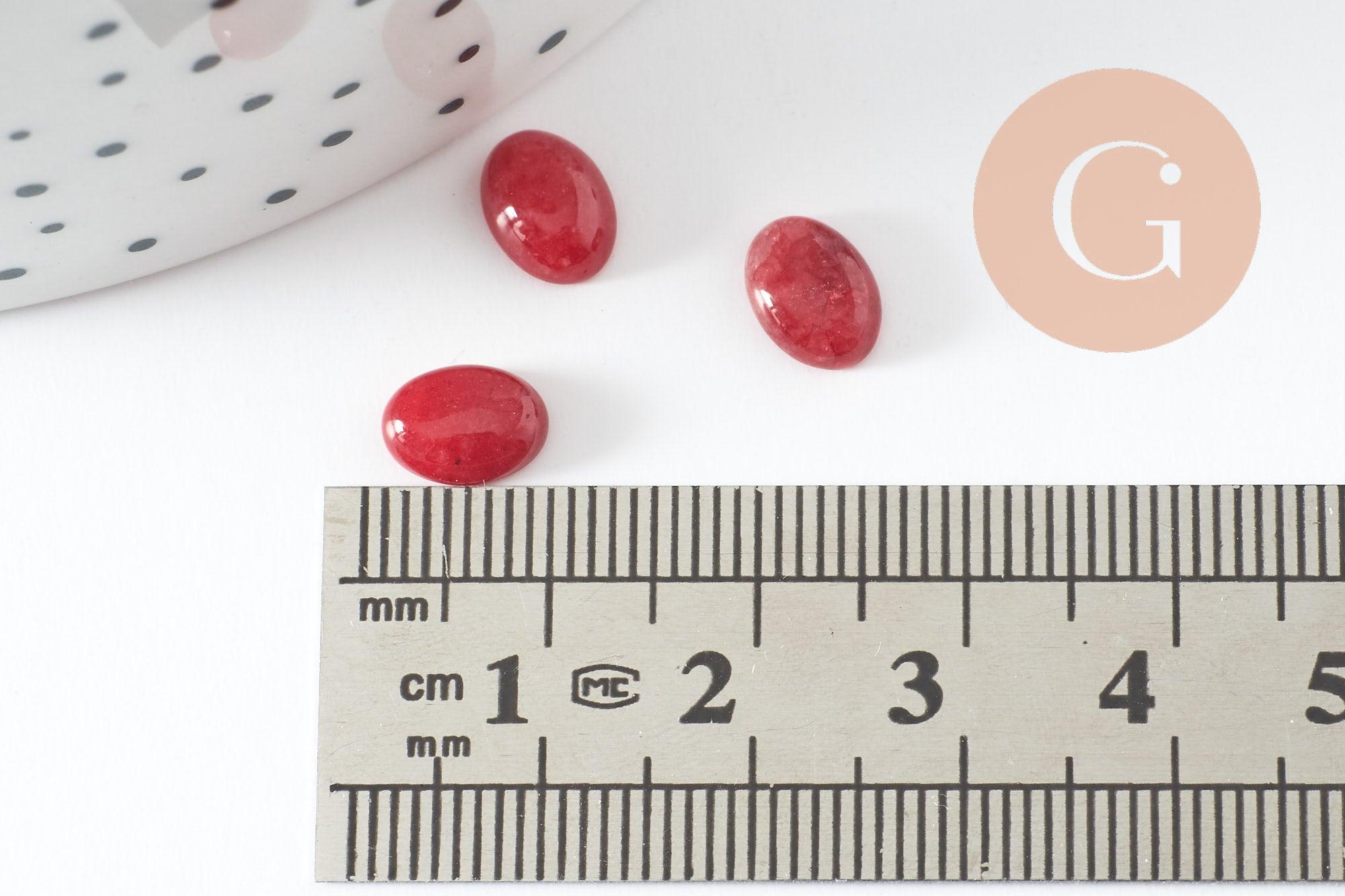 Gingerlily Pierres G10124 cabochon ovale jade rouge 8x6mm