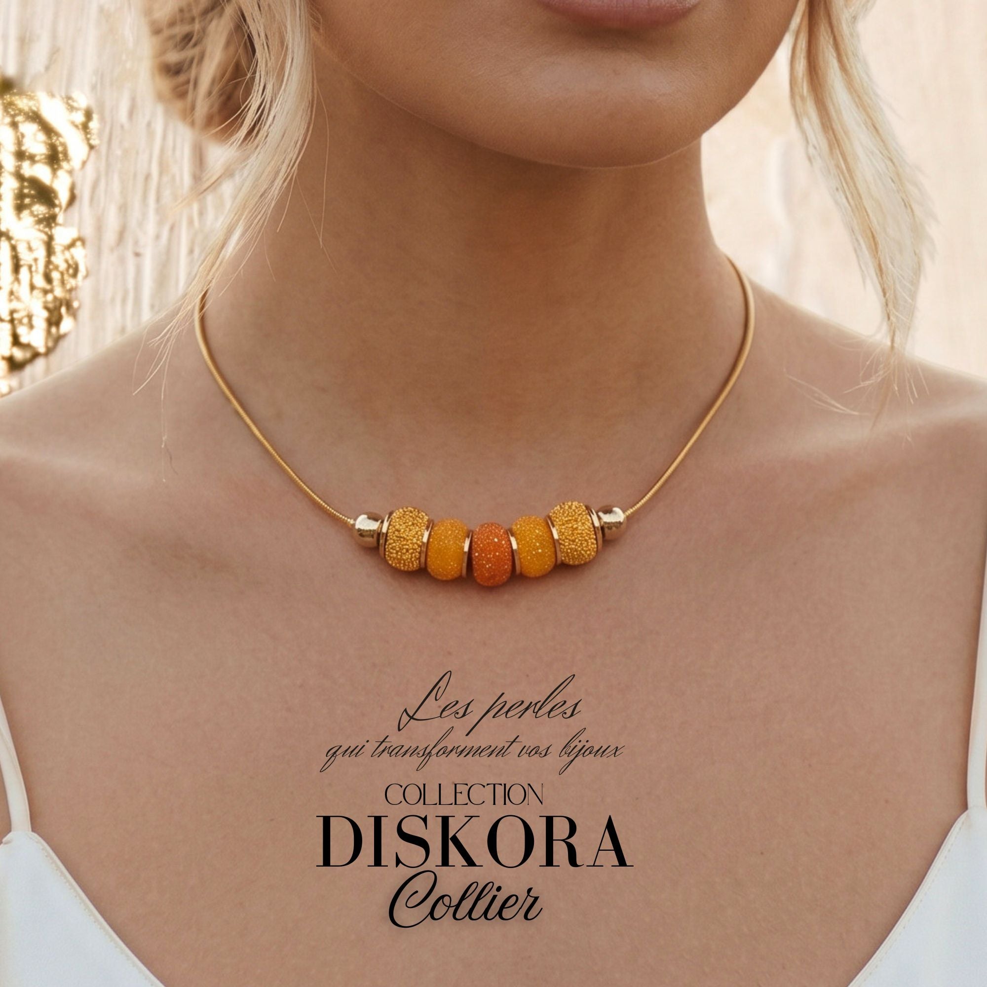 ARTSHOP DISKORA Vert Fluo collier kit ajustable