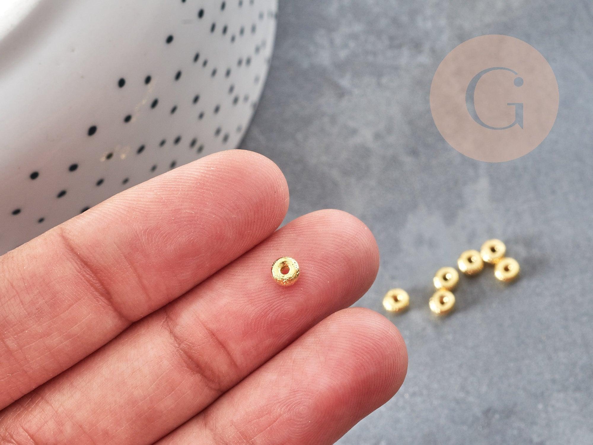 Gingerlily Perles rondelles G9052 perles intercalaires doré x10