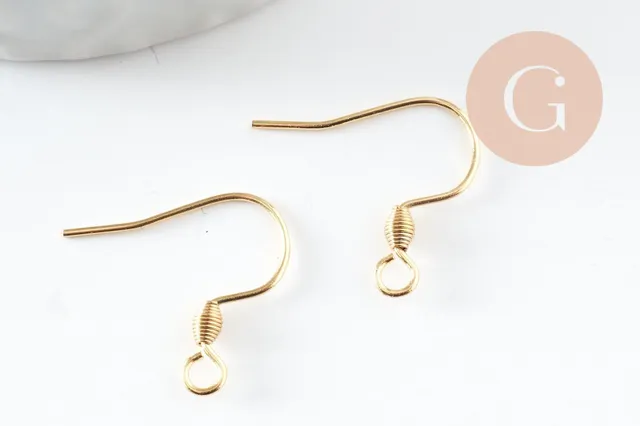 Gingerlily Apprêts crochets boucles d'oreilles doré G9525 x10