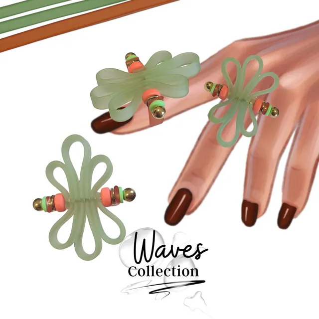 ARTSHOP Bijoux en KITS bague Waves Péridot orange 8 kit