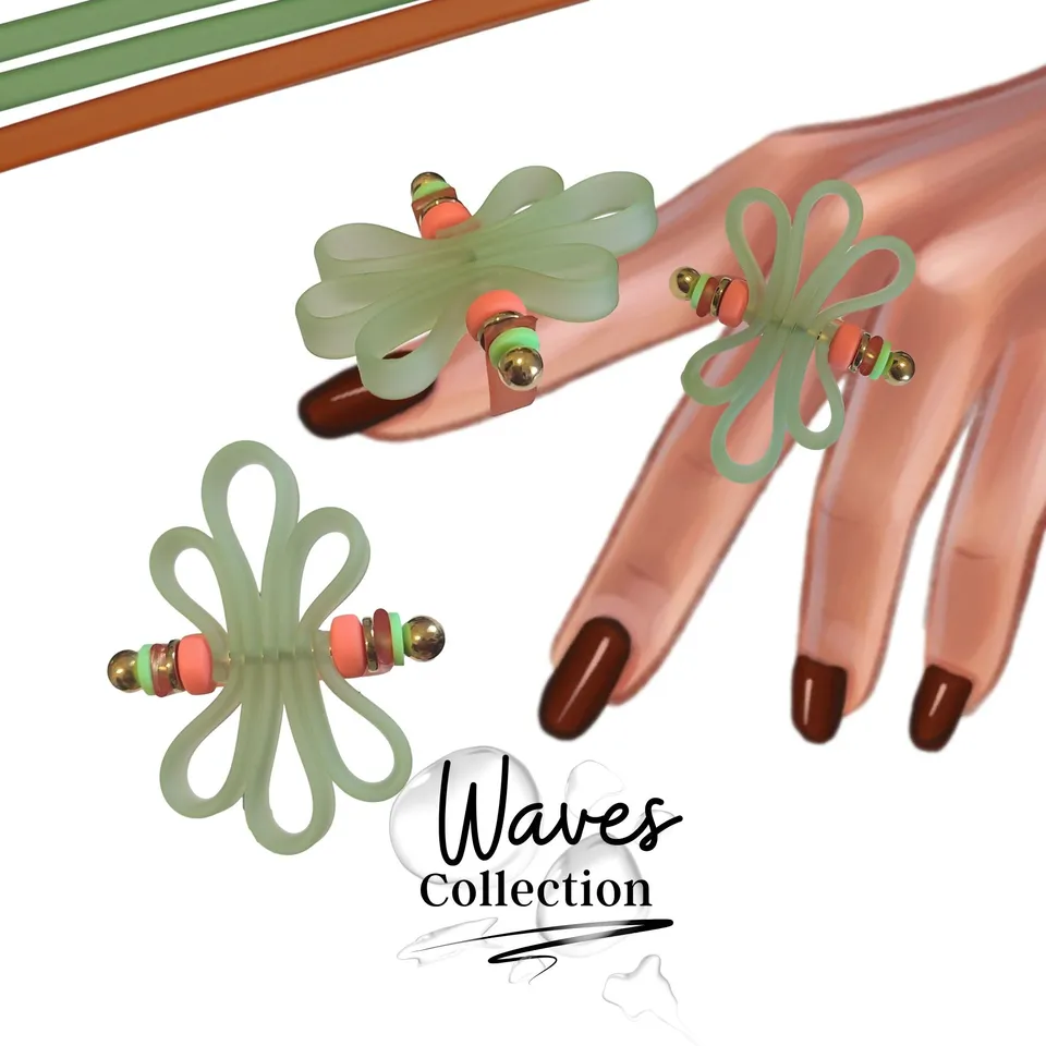 ARTSHOP Bijoux en KITS bague Waves Péridot orange 8 kit