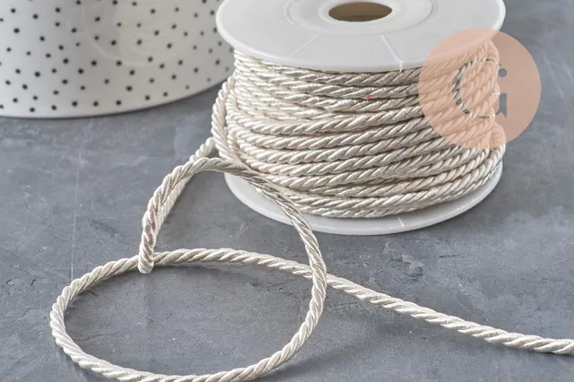 Gingerlily Cordons DIY Cordon satiné beige 3mm 1 mètre