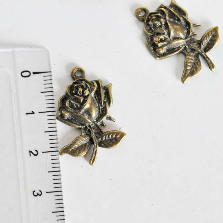 Gingerlily Pendentifs fleur bronze pendentif 2,5cm lot 5 sans nickel