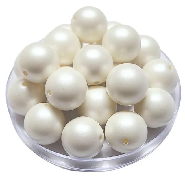 ARTSHOP Boules 20MM 125 perle satin blanc 20mm x1