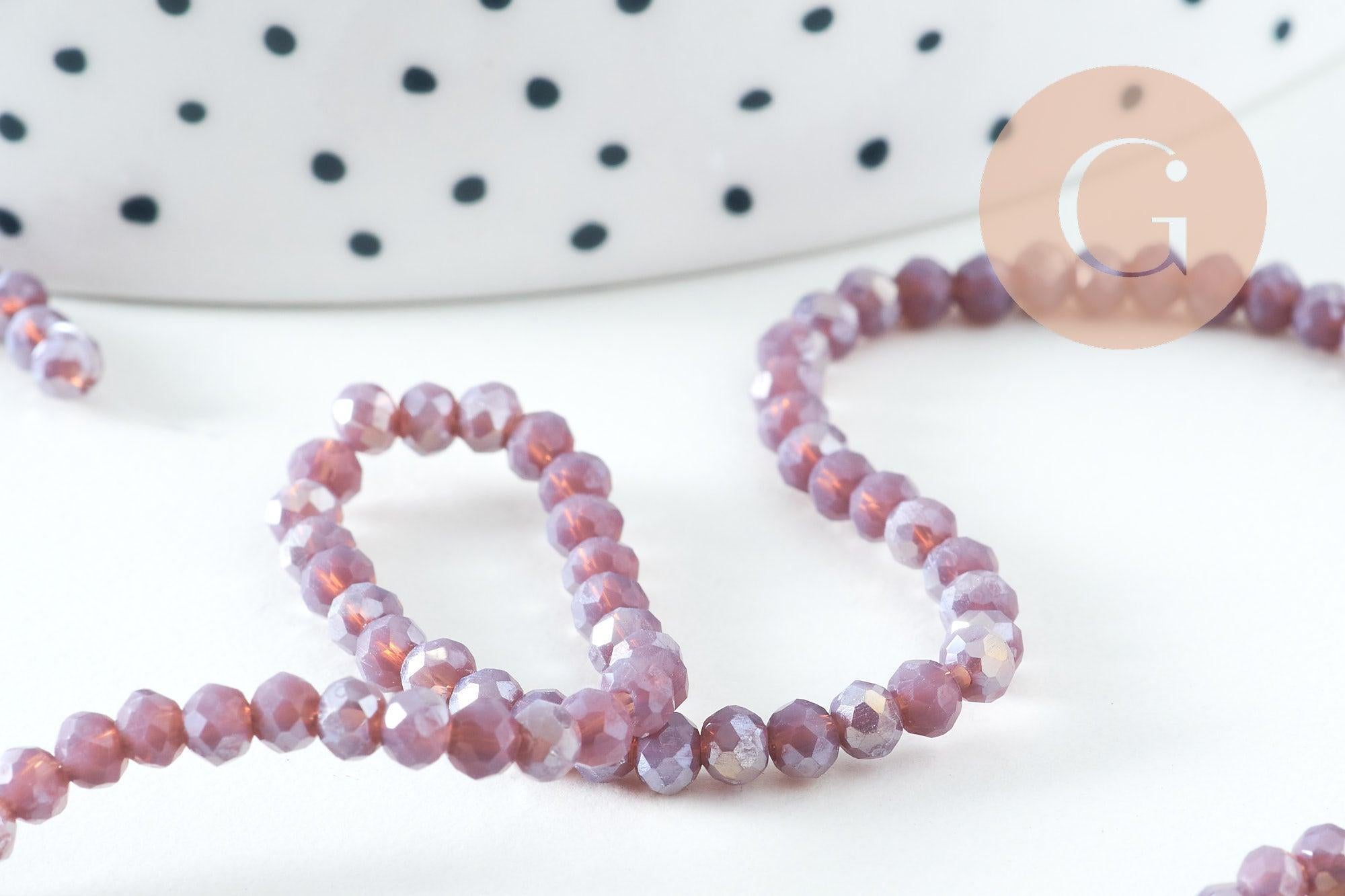 Gingerlily G10726 perles abacus lilas irisé 34cm