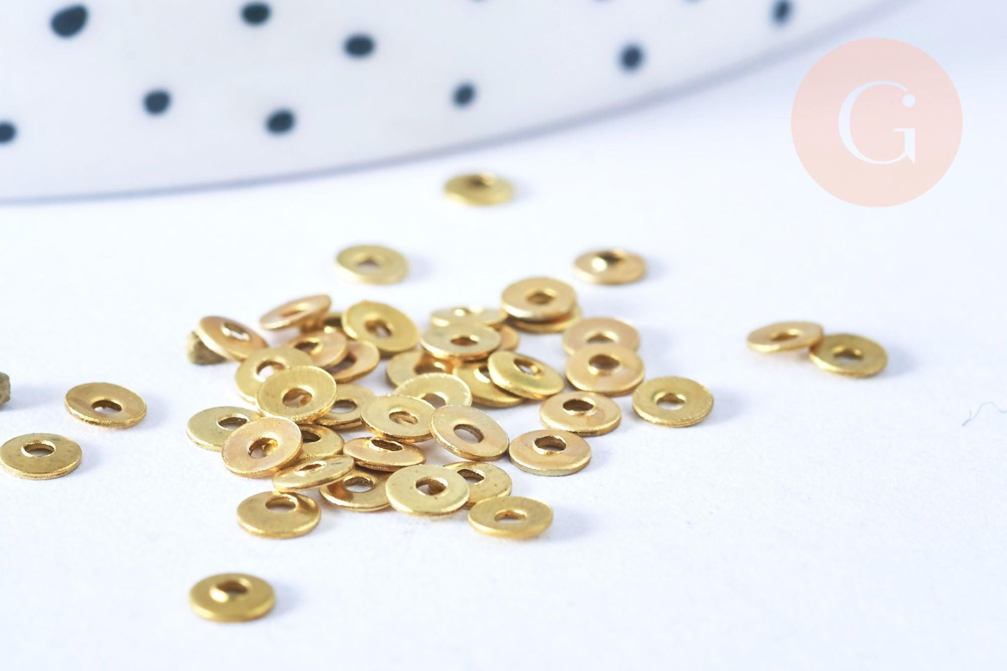 Gingerlily Perles intercalaires rondelles laiton brut 2,1mm x20