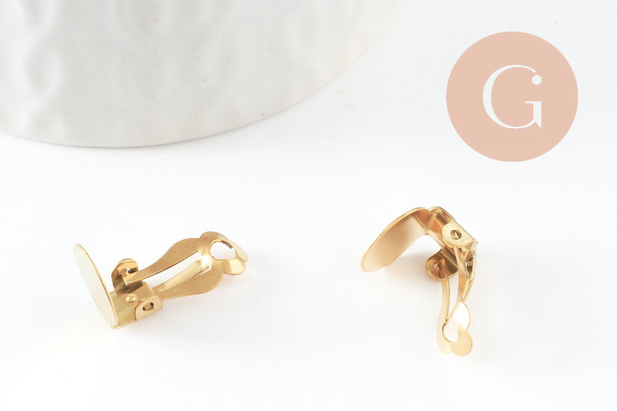 Gingerlily Apprêts Supports clip G9691 acier doré 18 mm x10