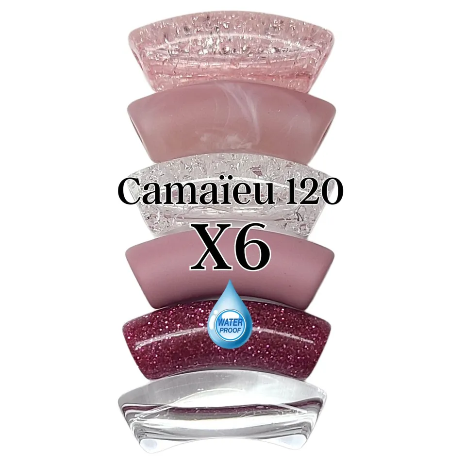 ARTSHOP Camaieu 120 perles tubes incurvés 12mm rose x6