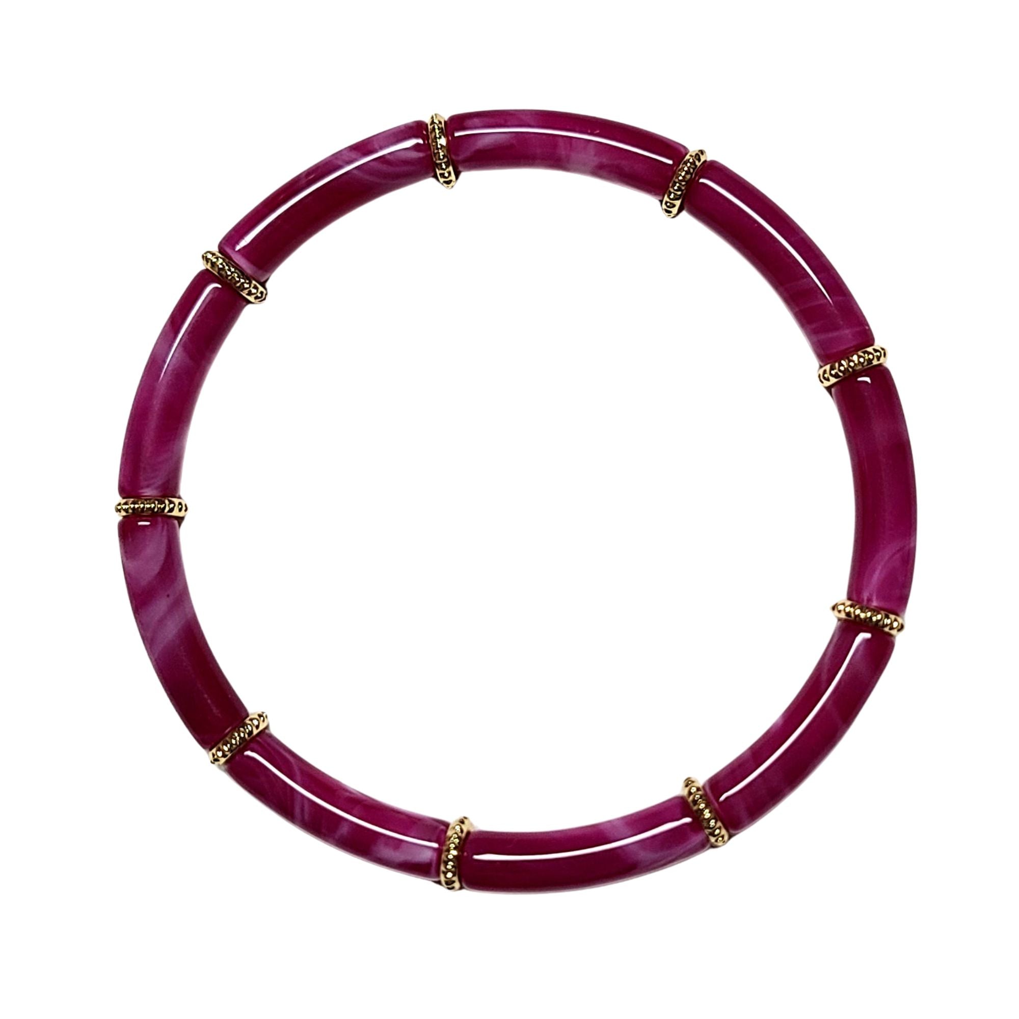 ARTSHOP TINY Tubes 20 tube incurvé magenta marbré x10