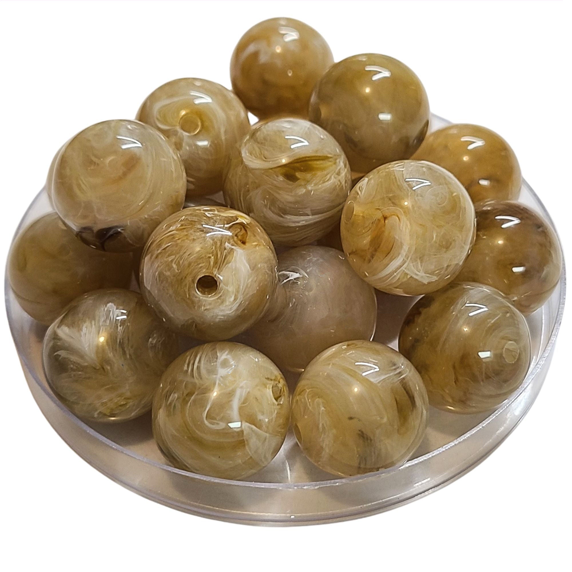 Artshop Boules 20MM Beige Marbré Brillante x1 Boule