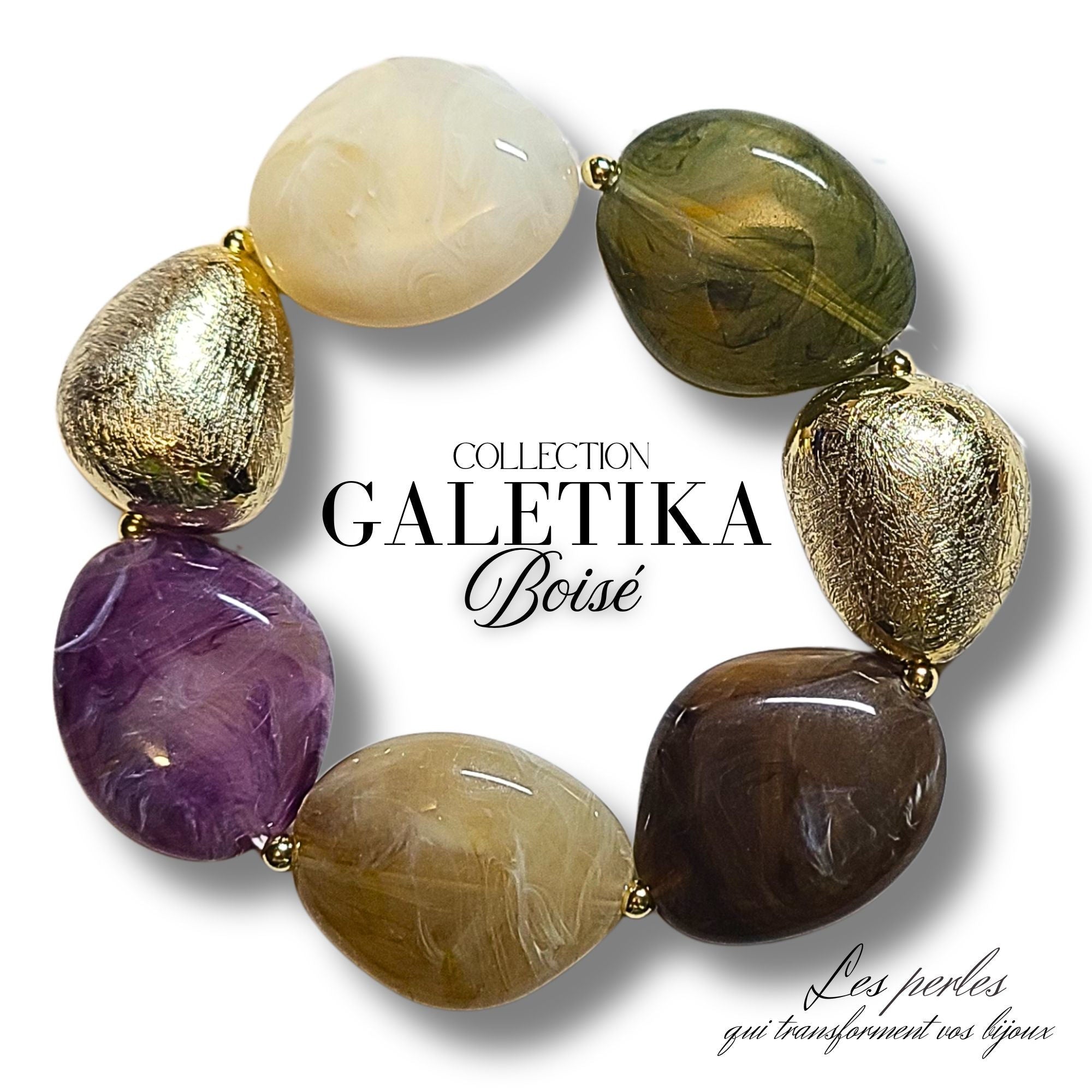 ARTSHOP Galets TIKA 14 galet améthyste marbré 30MM x1