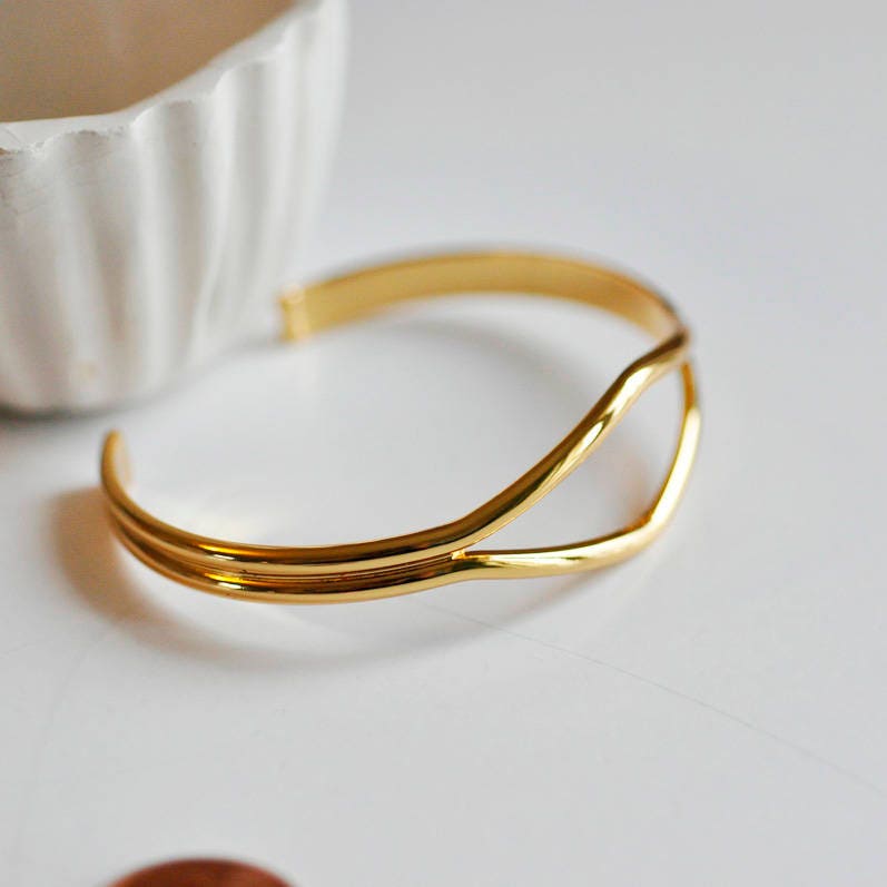 Gingerlily Accessoires Bracelet jonc G10174 plaqué or 16K 64mm