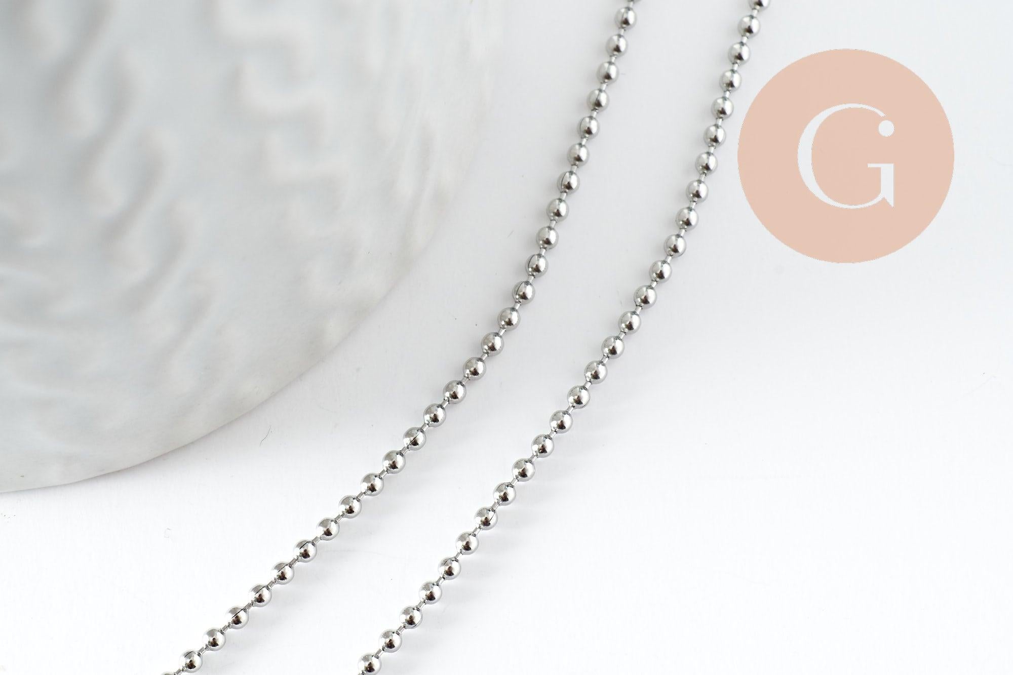 Gingerlily Chaînes G9596 chaîne boule platine 1,5mm 60cm