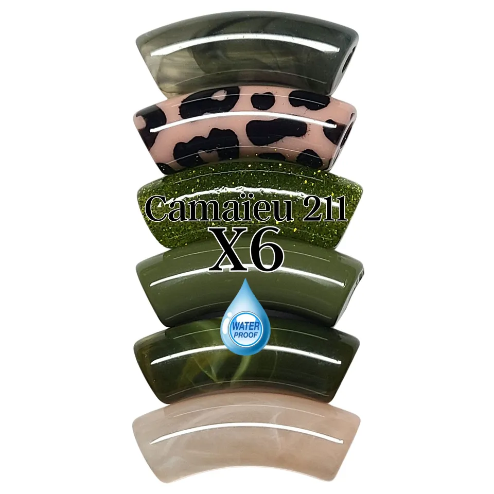 ARTSHOP Camaieu 211 tubes acrylique vert incurvés x6