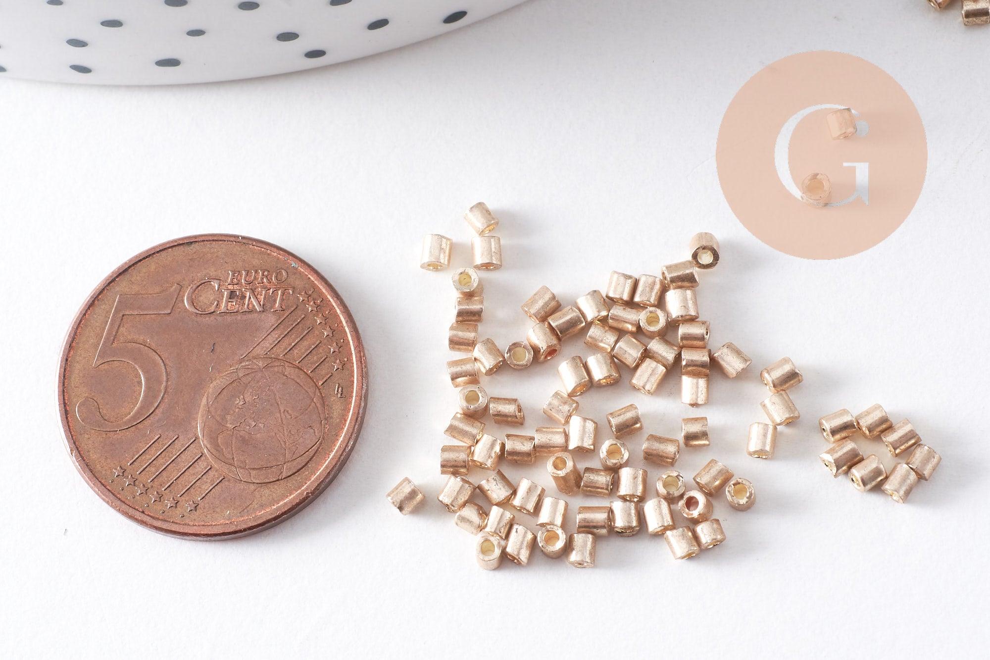 Gingerlily Perles rocaille tube or pâle perles verre 10 g