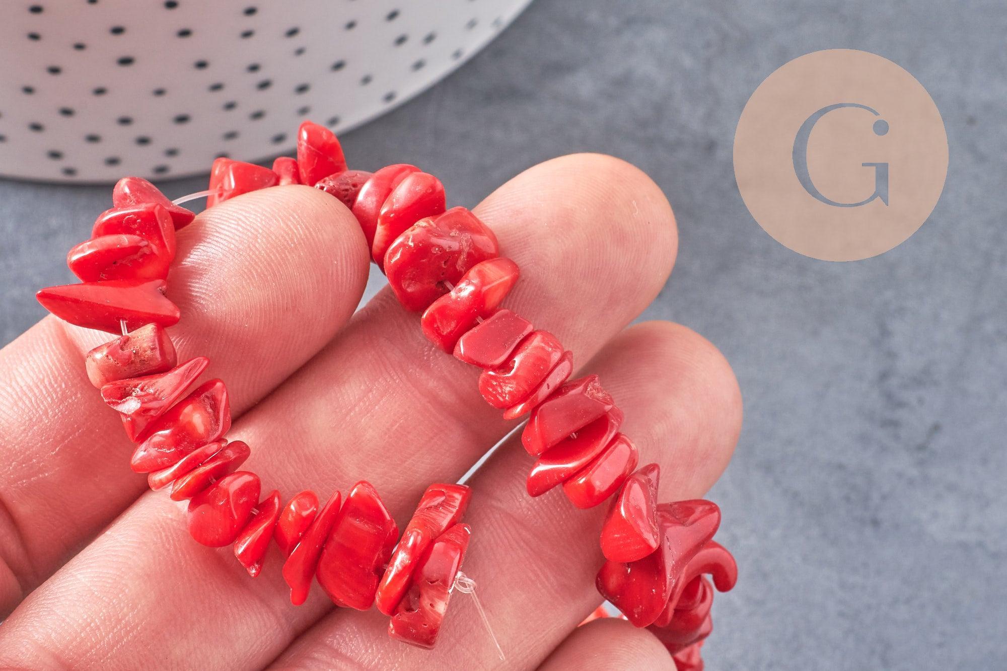 Gingerlily Perles G0994 perles corail rouge naturel lot 20g