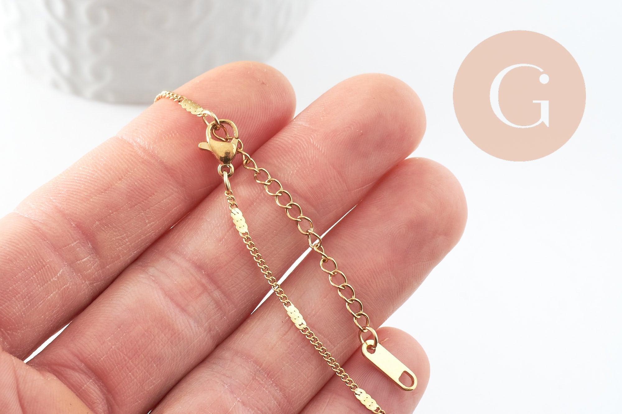 Gingerlily Apprêts base bracelet G9547 acier doré 16cm x1