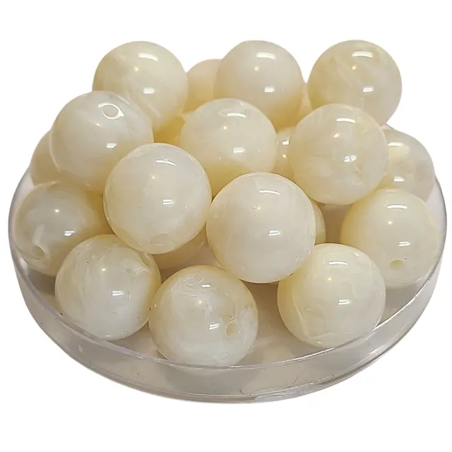 ARTSHOP Boules 20MM 360 perle ivoire marbré x1 boule