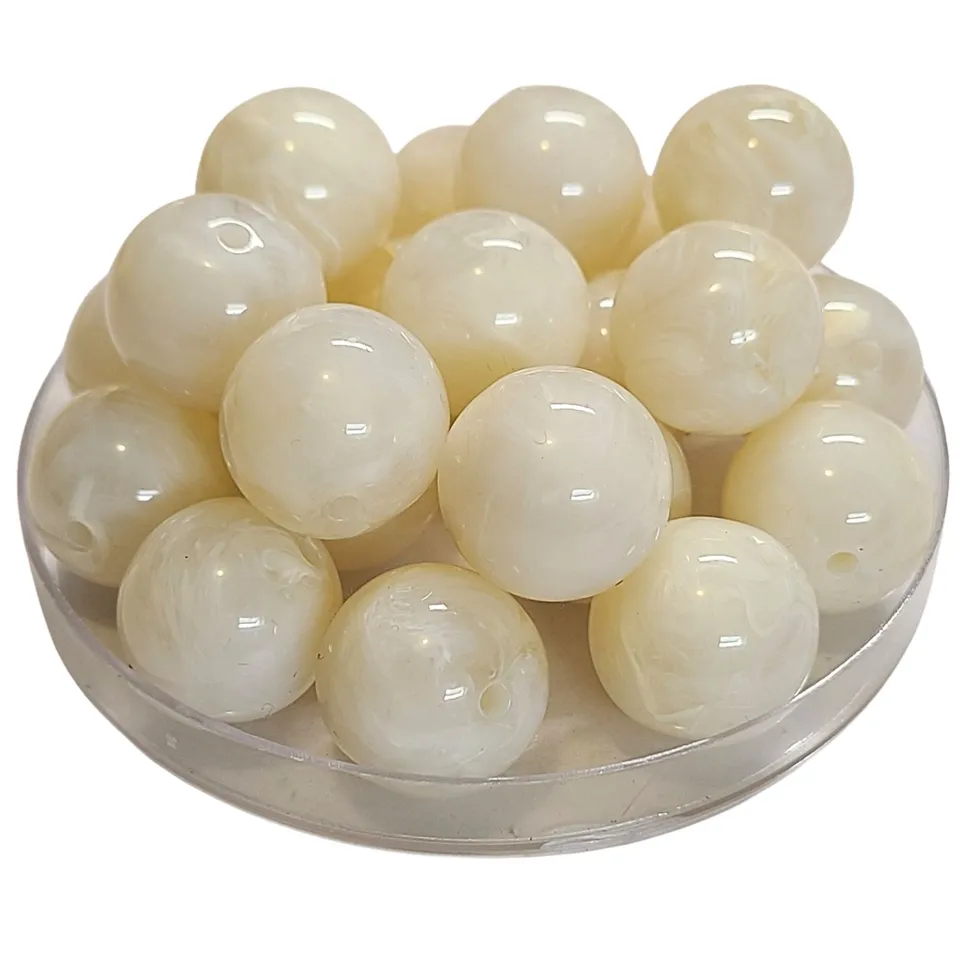 ARTSHOP Boules 20MM 360 perle ivoire marbré x1 boule