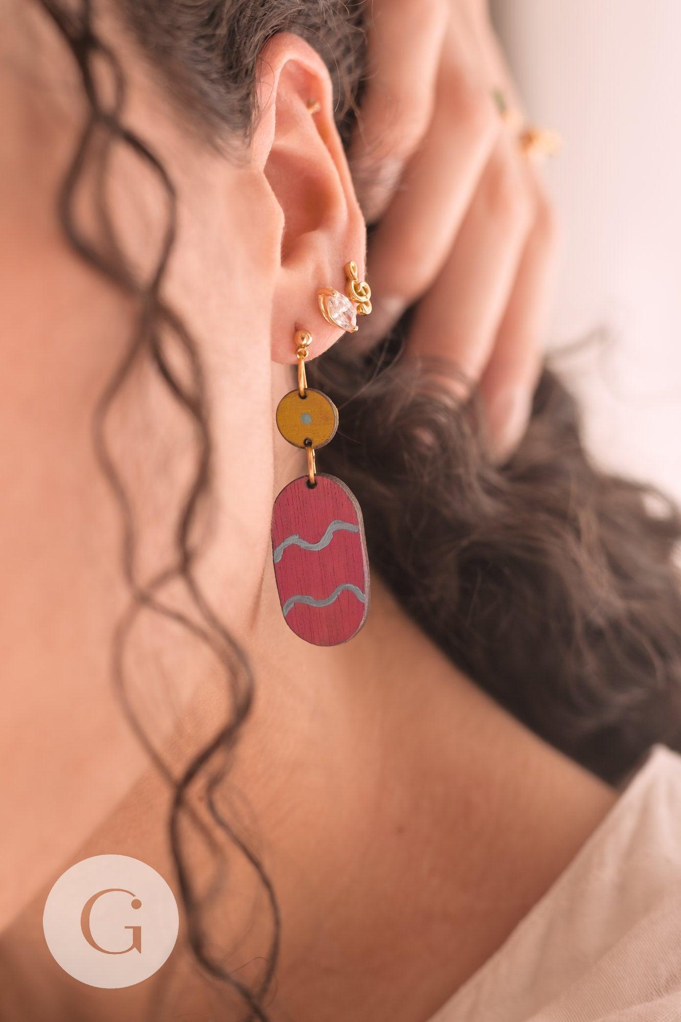 Gingerlily Boucles puces clé de sol 9mm doré la paire