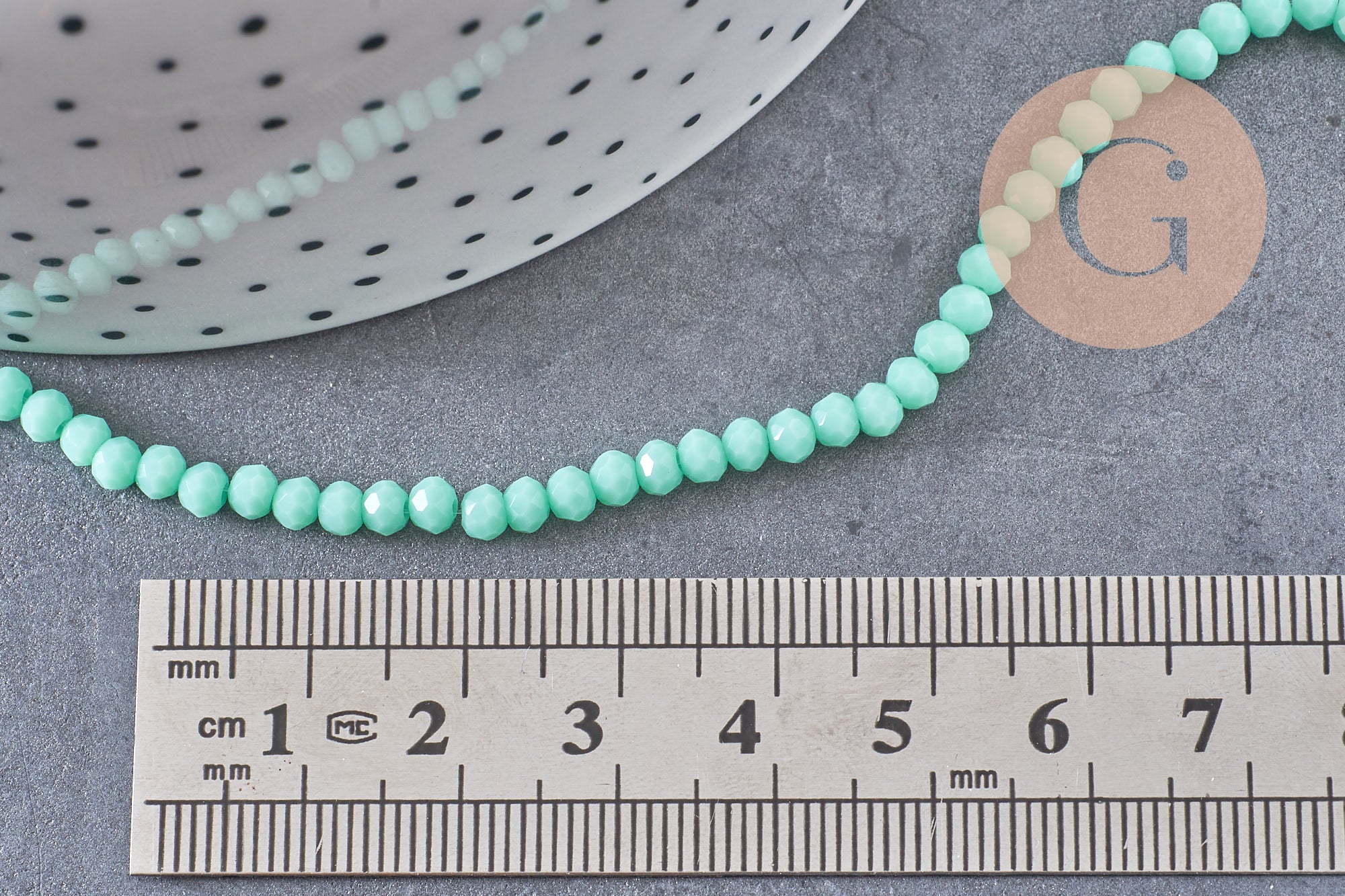 Gingerlily rondelles G10598 perles cristal vert clair fil 32 cm