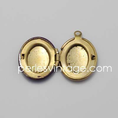 Gingerlily Pendentifs EP1 pendentif locket violet laiton x1