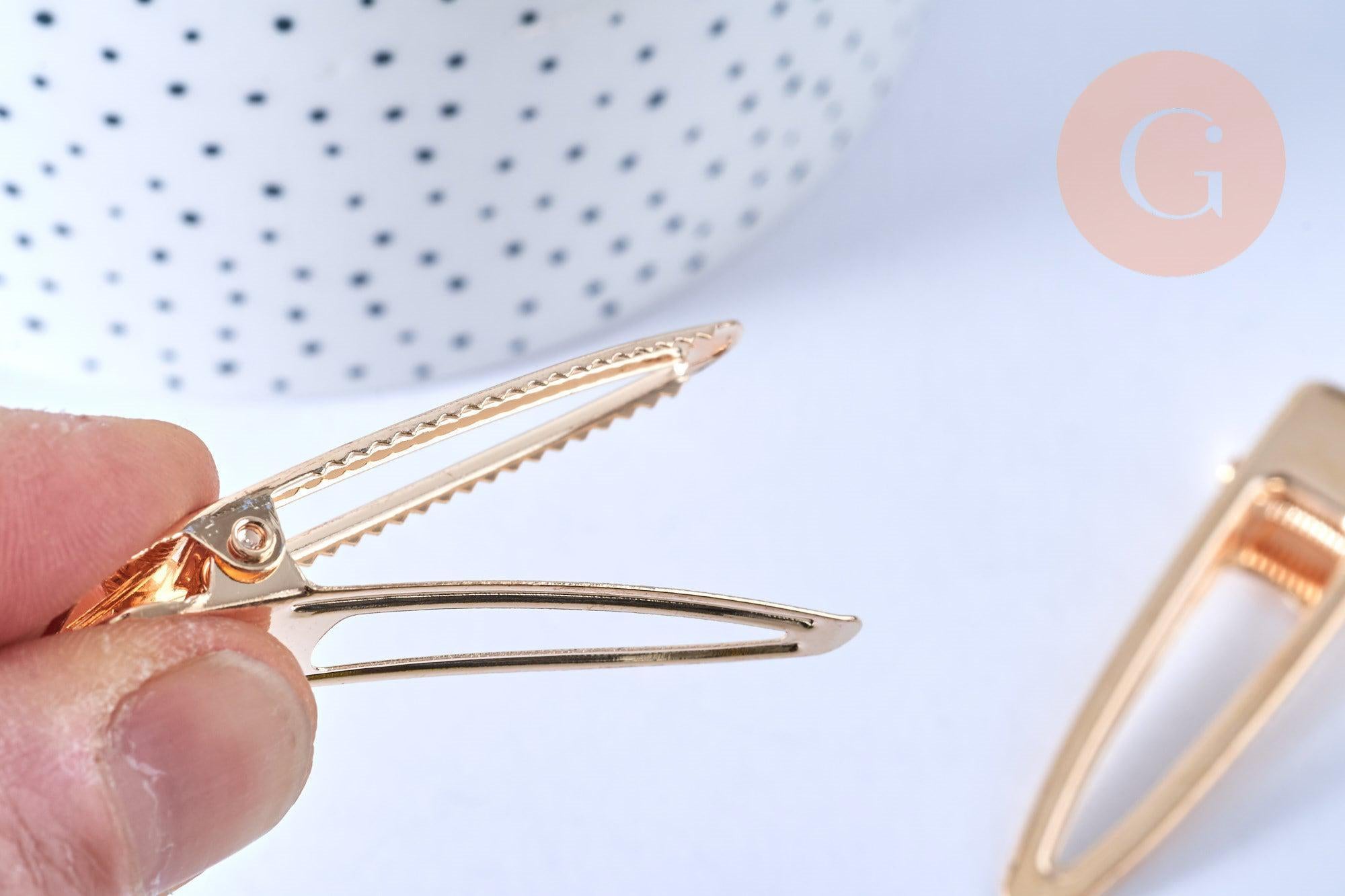 Gingerlily Accessoires cheveux support barrette métal doré x2